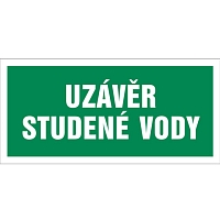 Značka Uzávěr studené vody, samolepicí fólie, 100 × 210 mm